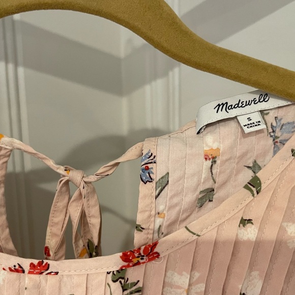 Madewell Pintuck Puff-Sleeve Mini Dress in Seaside Floral - Picture 2 of 4